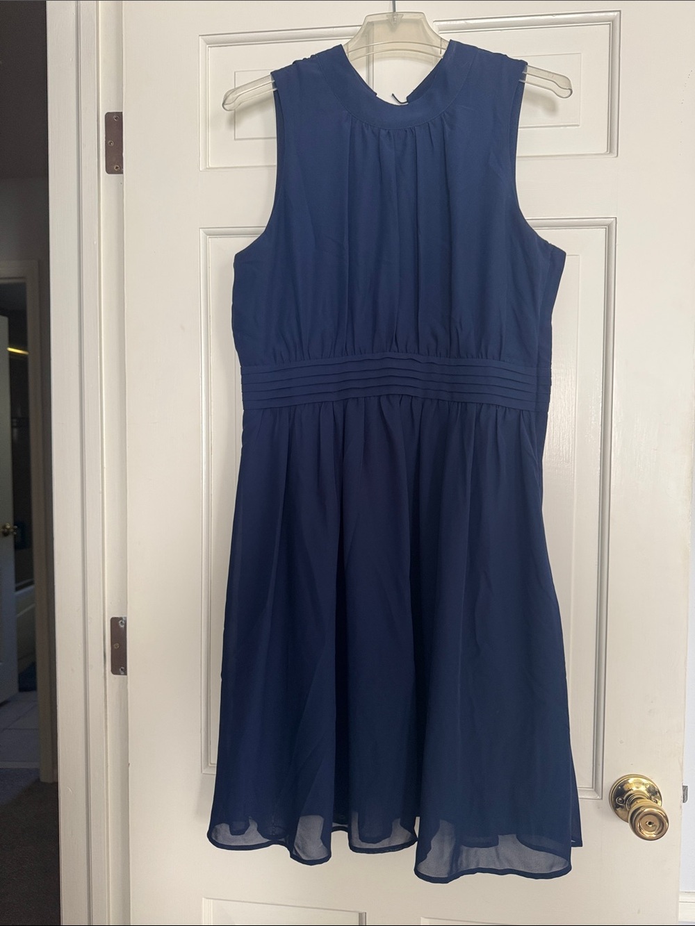 Elegant Navy fit and flare Sleeveless Dress — Classic Event Ready